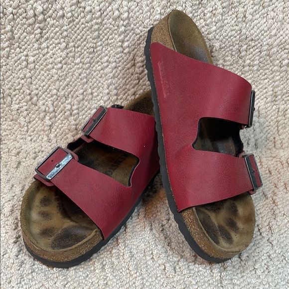 Birkenstock Red Double Strap Sandals - Picture 1 of 5